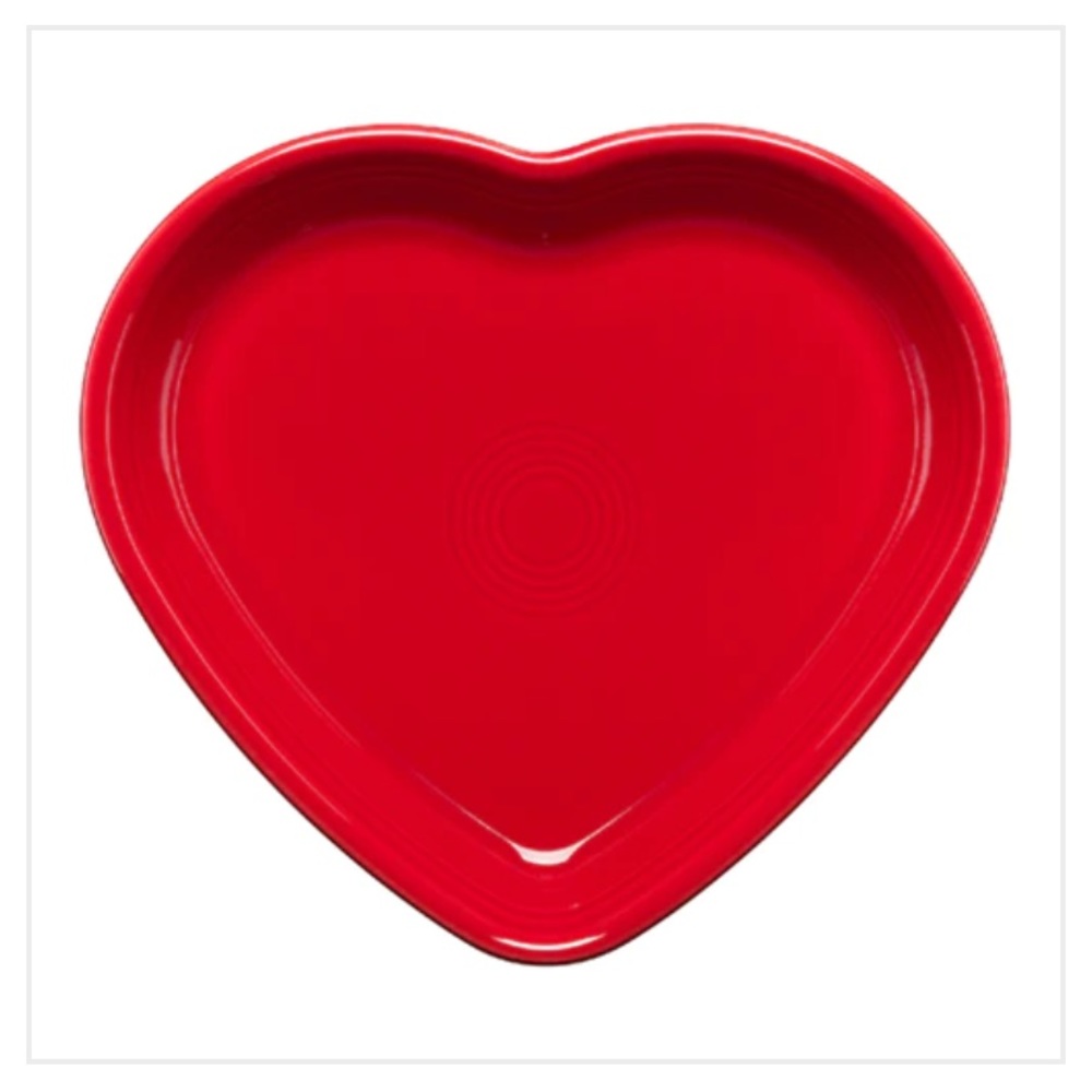 NEW (RETIRED SIZE) Large Heart Shaped Plate/Dish-Scarlet Red